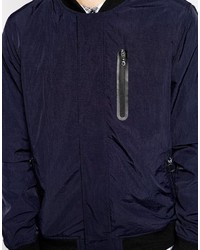 dunkelblaue Bomberjacke von Asos