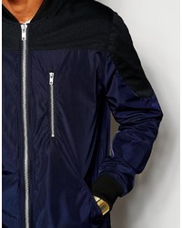 dunkelblaue Bomberjacke von Asos