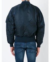 dunkelblaue Bomberjacke von Alpha Industries