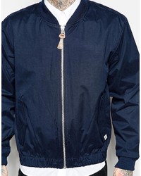 dunkelblaue Bomberjacke