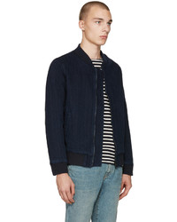 dunkelblaue Bomberjacke von Naked & Famous Denim