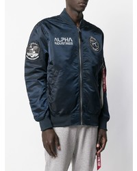 dunkelblaue Bomberjacke von Alpha Industries