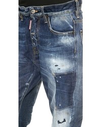 dunkelblaue Boyfriend Jeans mit Destroyed-Effekten von DSquared