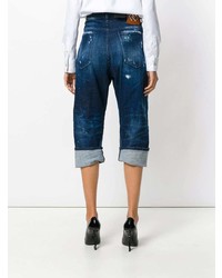 dunkelblaue Boyfriend Jeans mit Destroyed-Effekten von Dsquared2