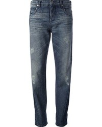 dunkelblaue Boyfriend Jeans mit Destroyed-Effekten von Roberto Cavalli