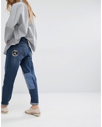 dunkelblaue Boyfriend Jeans von WÅVEN