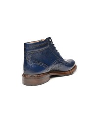 dunkelblaue Brogue Stiefel aus Leder von Heinrich Dinkelacker