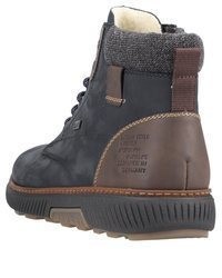 dunkelblaue Brogue Stiefel aus Wildleder von Rieker