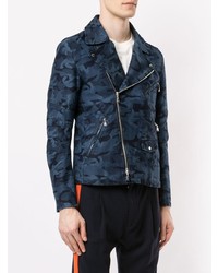 dunkelblaue Camouflage Bikerjacke von Loveless