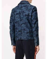 dunkelblaue Camouflage Bikerjacke von Loveless