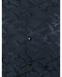 dunkelblaue Camouflage Bomberjacke von Saint Laurent