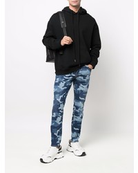 dunkelblaue Camouflage enge Jeans von DSQUARED2