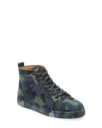 dunkelblaue Camouflage hohe Sneakers