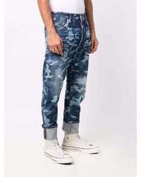 dunkelblaue Camouflage Jeans von DSQUARED2