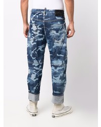dunkelblaue Camouflage Jeans von DSQUARED2