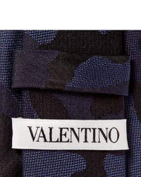dunkelblaue Camouflage Krawatte von Valentino