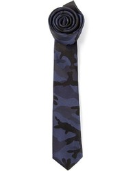 dunkelblaue Camouflage Krawatte von Valentino