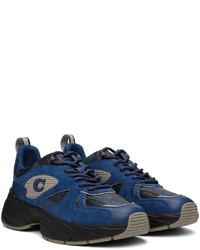 dunkelblaue Camouflage Leder niedrige Sneakers von Coach 1941