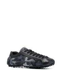 dunkelblaue Camouflage Leder niedrige Sneakers von Car Shoe