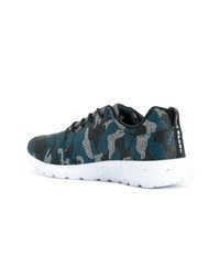 dunkelblaue Camouflage niedrige Sneakers von Plein Sport