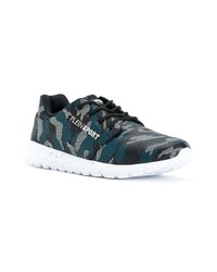 dunkelblaue Camouflage niedrige Sneakers von Plein Sport