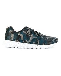 dunkelblaue Camouflage niedrige Sneakers von Plein Sport