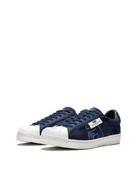 dunkelblaue Camouflage Segeltuch niedrige Sneakers von A Bathing Ape