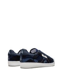 dunkelblaue Camouflage Segeltuch niedrige Sneakers von A Bathing Ape