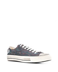 dunkelblaue Camouflage Segeltuch niedrige Sneakers von Converse