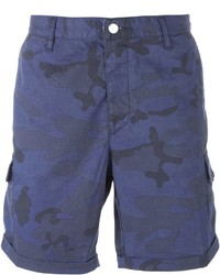 dunkelblaue Camouflage Shorts