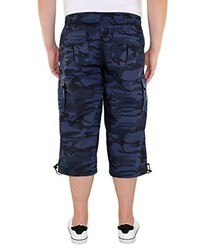 dunkelblaue Camouflage Shorts von Marina Del Rey
