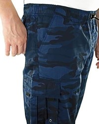dunkelblaue Camouflage Shorts von Marina Del Rey