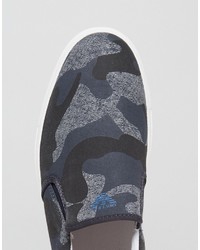 dunkelblaue Camouflage Slip-On Sneakers von Armani Jeans