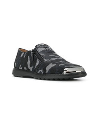 dunkelblaue Camouflage Slip-On Sneakers von Giuseppe Zanotti Design