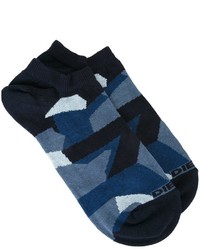 dunkelblaue Camouflage Socken von Diesel