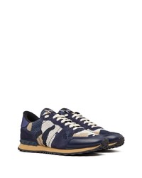 dunkelblaue Camouflage Sportschuhe von Valentino Garavani