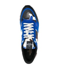 dunkelblaue Camouflage Sportschuhe von Valentino Garavani