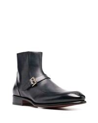 dunkelblaue Chelsea Boots aus Leder von Santoni