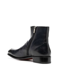 dunkelblaue Chelsea Boots aus Leder von Santoni