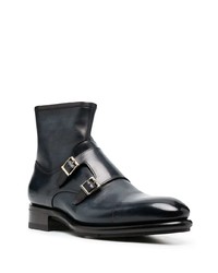 dunkelblaue Chelsea Boots aus Leder von Santoni