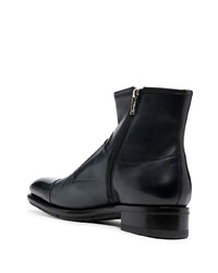 dunkelblaue Chelsea Boots aus Leder von Santoni