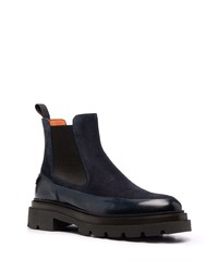 dunkelblaue Chelsea Boots aus Leder von Santoni