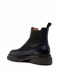 dunkelblaue Chelsea Boots aus Leder von Santoni