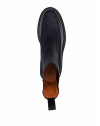 dunkelblaue Chelsea Boots aus Leder von Santoni