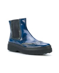 dunkelblaue Chelsea Boots aus Leder von Tod's