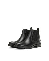 dunkelblaue Chelsea Boots aus Leder von Jack & Jones