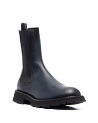 dunkelblaue Chelsea Boots aus Leder von Alexander McQueen