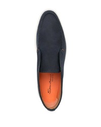 dunkelblaue Chelsea Boots aus Leder von Santoni