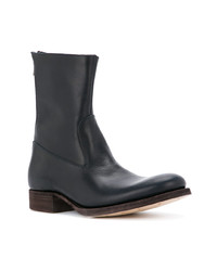 dunkelblaue Chelsea Boots aus Leder von C Diem