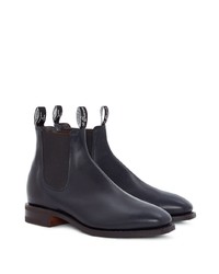 dunkelblaue Chelsea Boots aus Leder von R.M. Williams